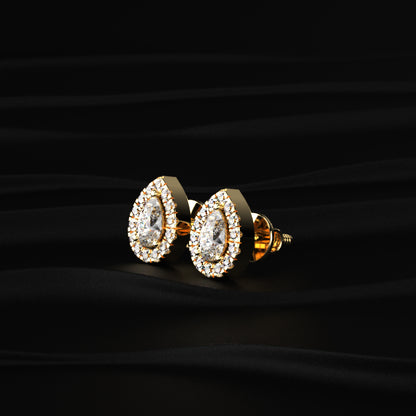 Pear Shaped Halo Earrings | Earthly Jewels