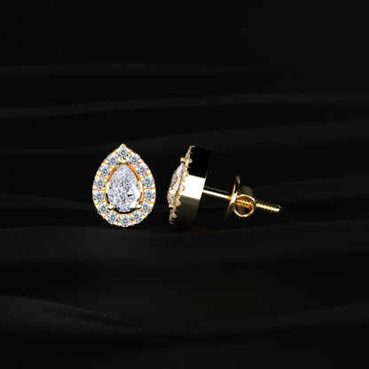 Pear Shaped Halo Earrings | Earthly Jewels