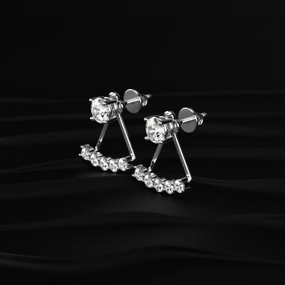 Round Diamond Ear Jacket Earring | Earthly Jewels