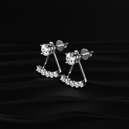 Round Diamond Ear Jacket Earring | Earthly Jewels