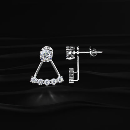 Round Diamond Ear Jacket Earring | Earthly Jewels
