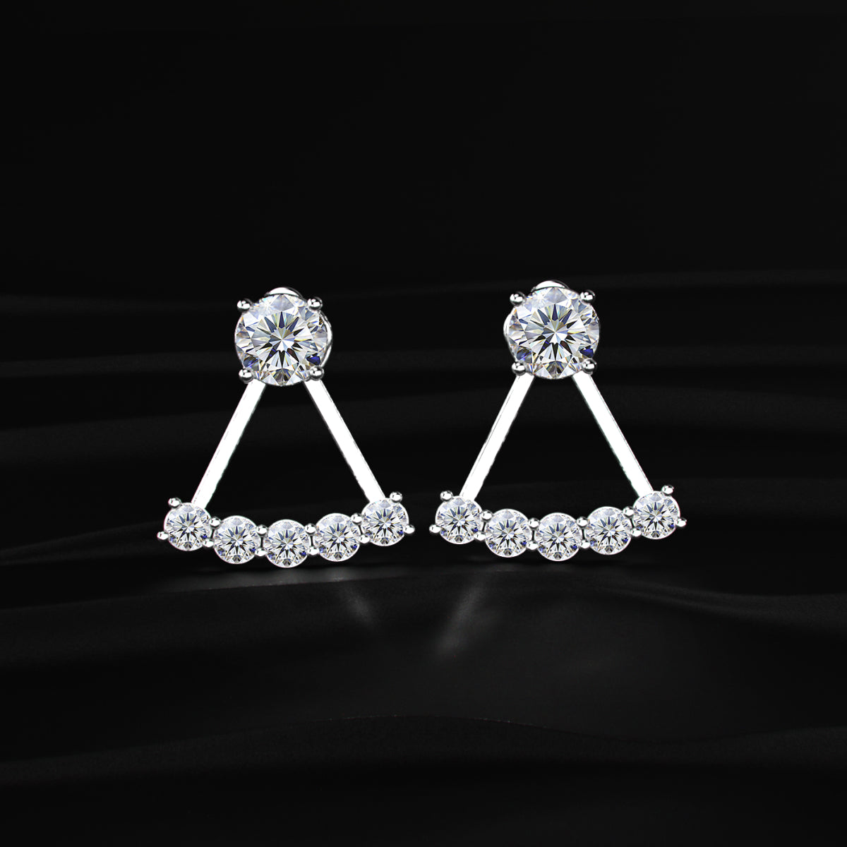 Round Diamond Ear Jacket Earring | Earthly Jewels