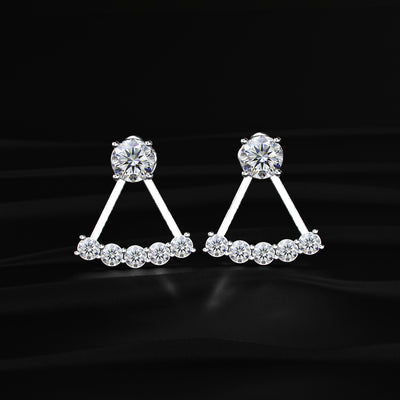 Round Diamond Ear Jacket Earring | Earthly Jewels