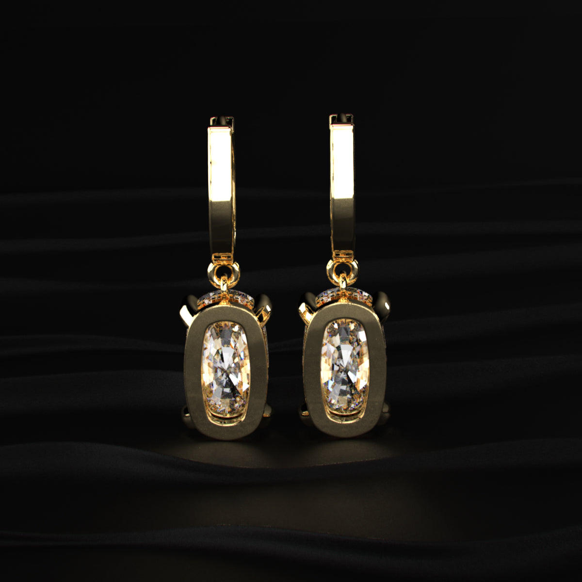 Elongated Cushion Cut Leverback Earrings | Earthly Jewels