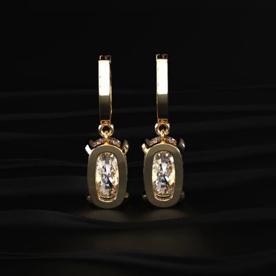 Mixed Cushion Cut Leverback Earrings | Earthly Jewels