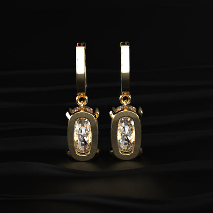 Elongated Cushion Cut Leverback Earrings | Earthly Jewels