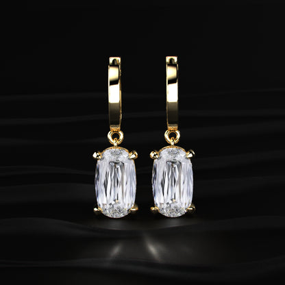 Elongated Cushion Cut Leverback Earrings | Earthly Jewels