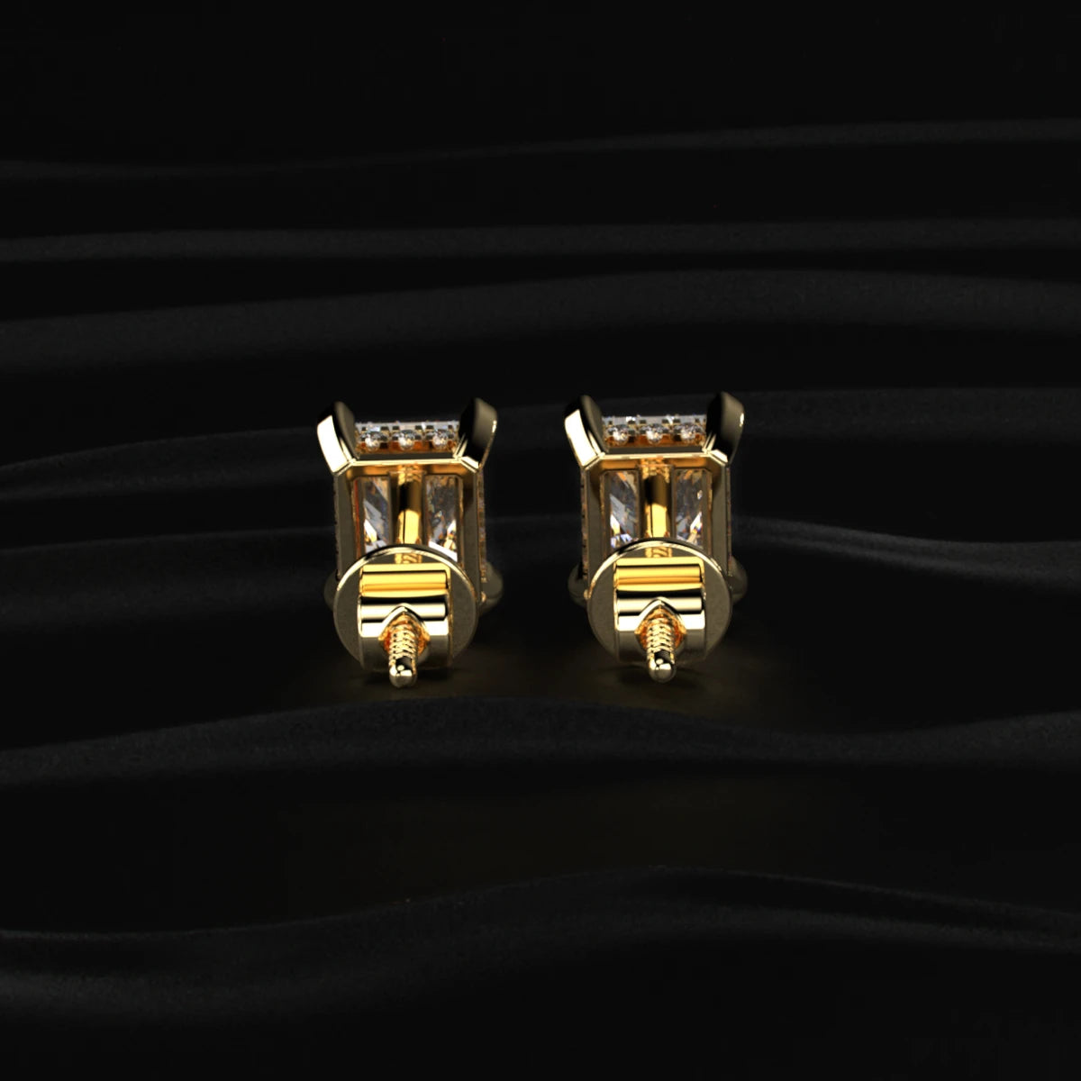 Radiant Cut Lab Diamond Stud Earring