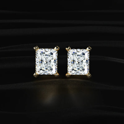 Radiant Cut Lab Diamond Stud Earring