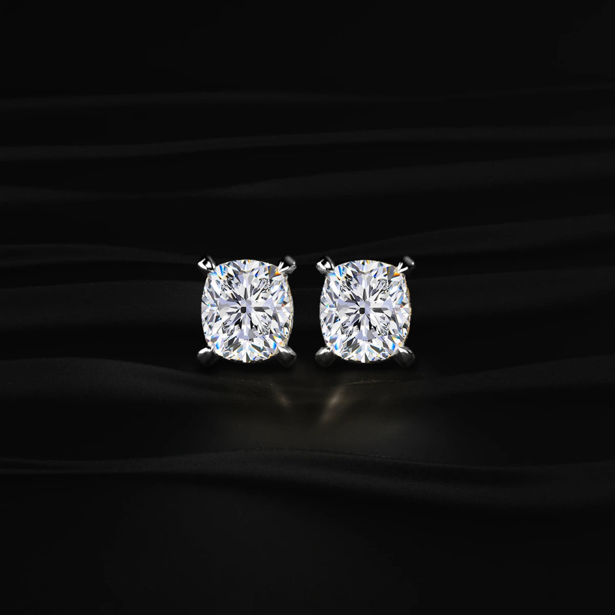 Cushion Cut Diamond Studs