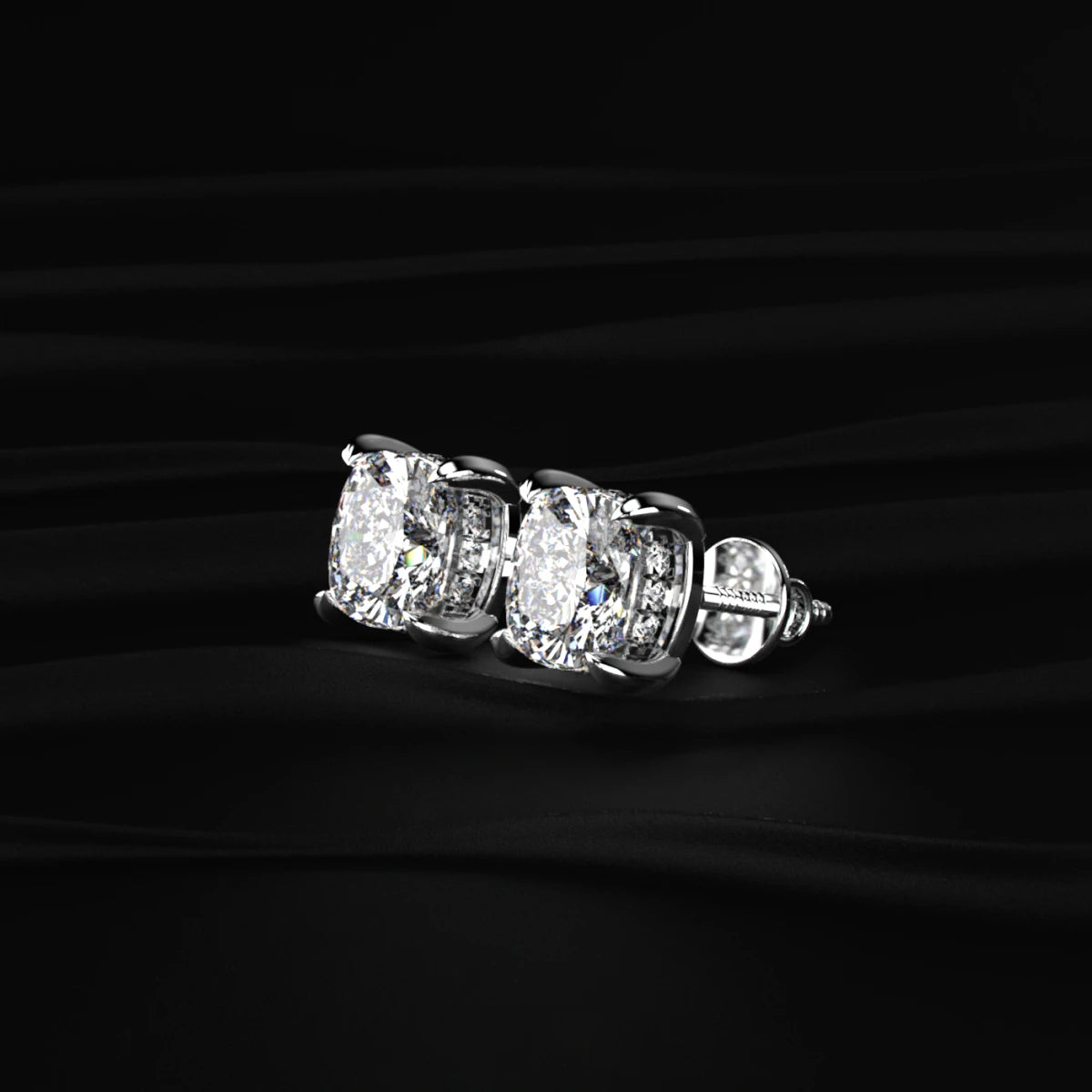 Cushion Cut Diamond Studs