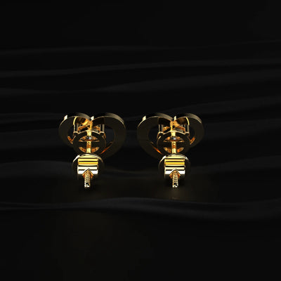 Round Diamond Earrings With Open Heart Shape | Earthly Jewels   