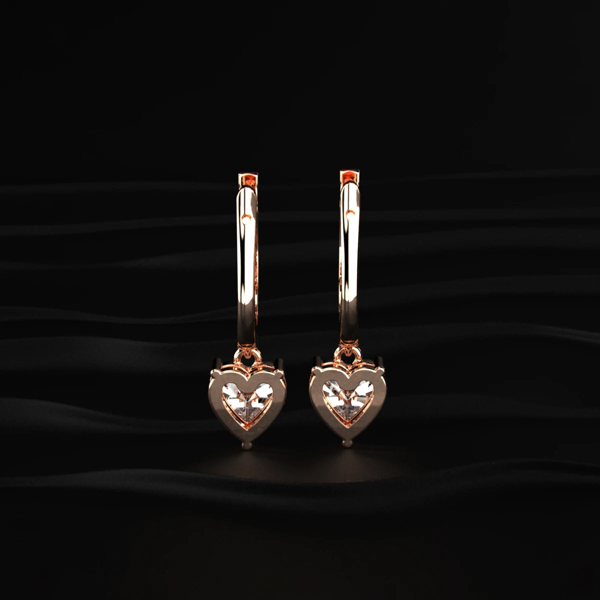 Heart Shape Lab Diamond Drop Earrings | Earthly Jewels   