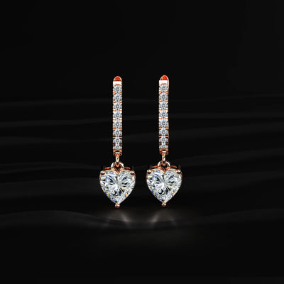 Heart Shape Lab Diamond Drop Earrings | Earthly Jewels   