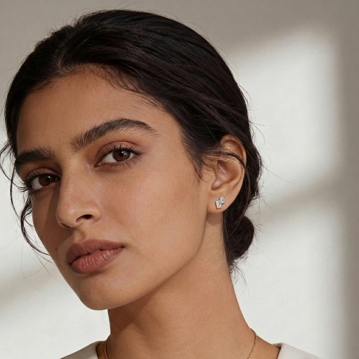 Double Emerald Cut Lab Diamond Stud Earrings | Earthly Jewels   