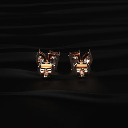 Marquise & Emerald Cut Lab Grown Diamond Toi et Moi Earrings | Earthly Jewels   