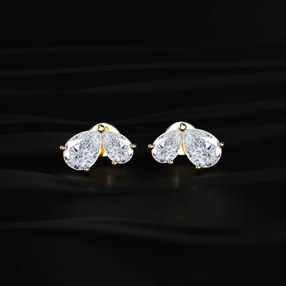 Double Pear Shape Diamond Stud Earrings | Earthly Jewels   
