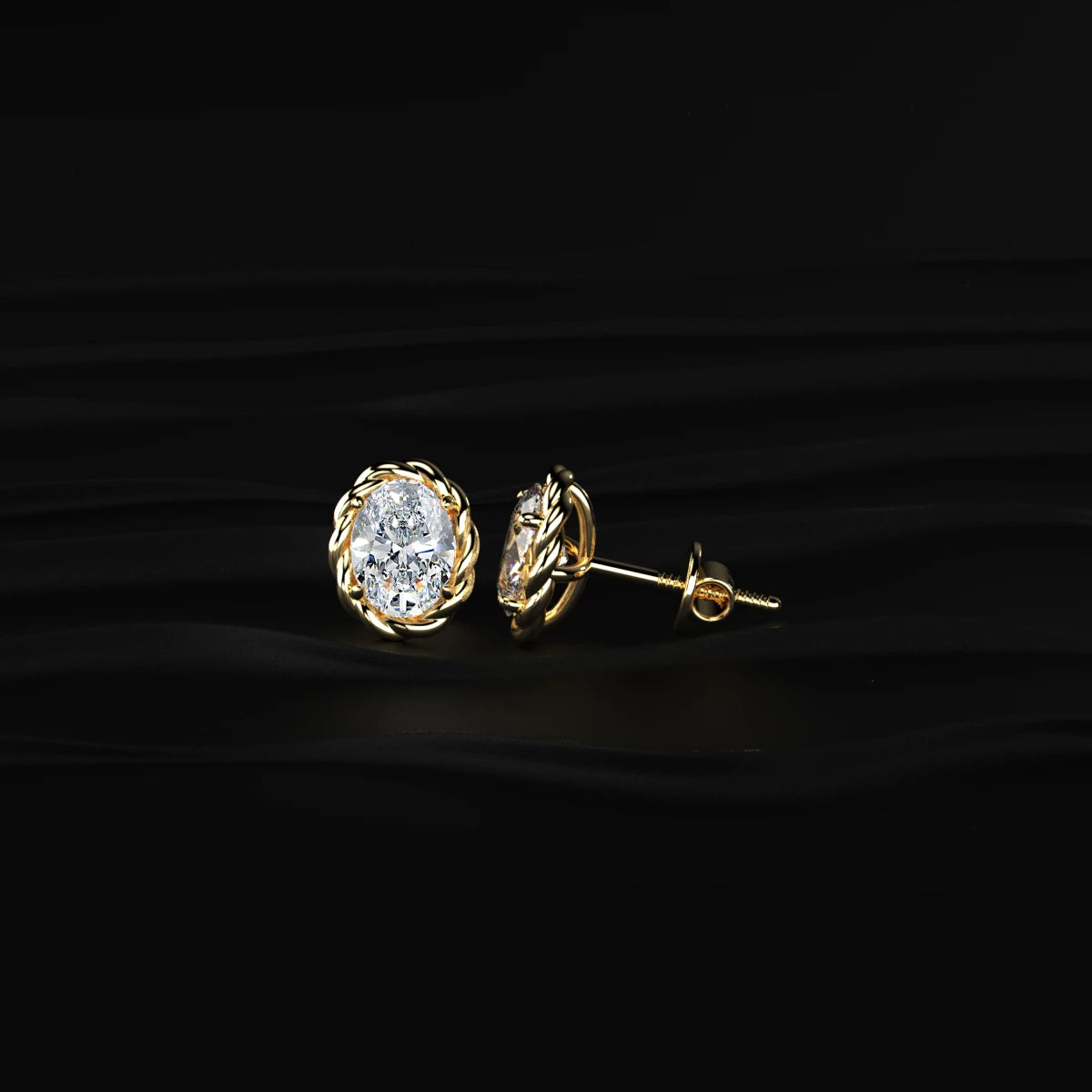 Oval Cut Diamond Stud Earrings | Earthly Jewels