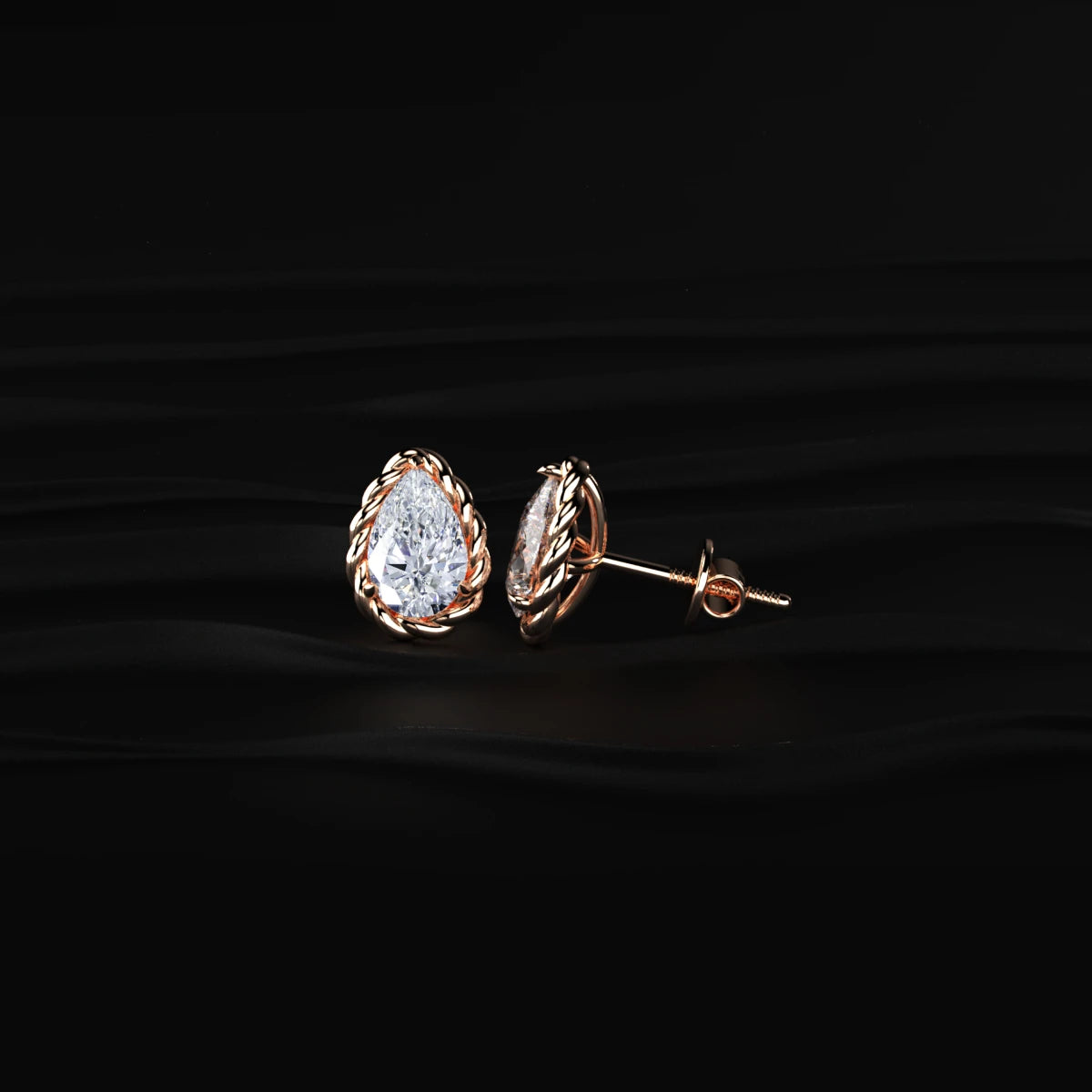 Pear Cut Diamond Stud Earrings | Earthly Jewels