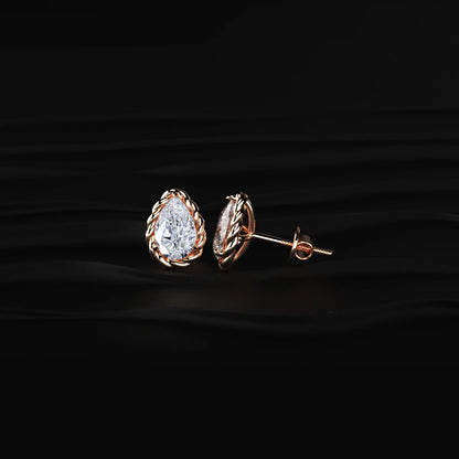 Pear Cut Diamond Stud Earrings | Earthly Jewels