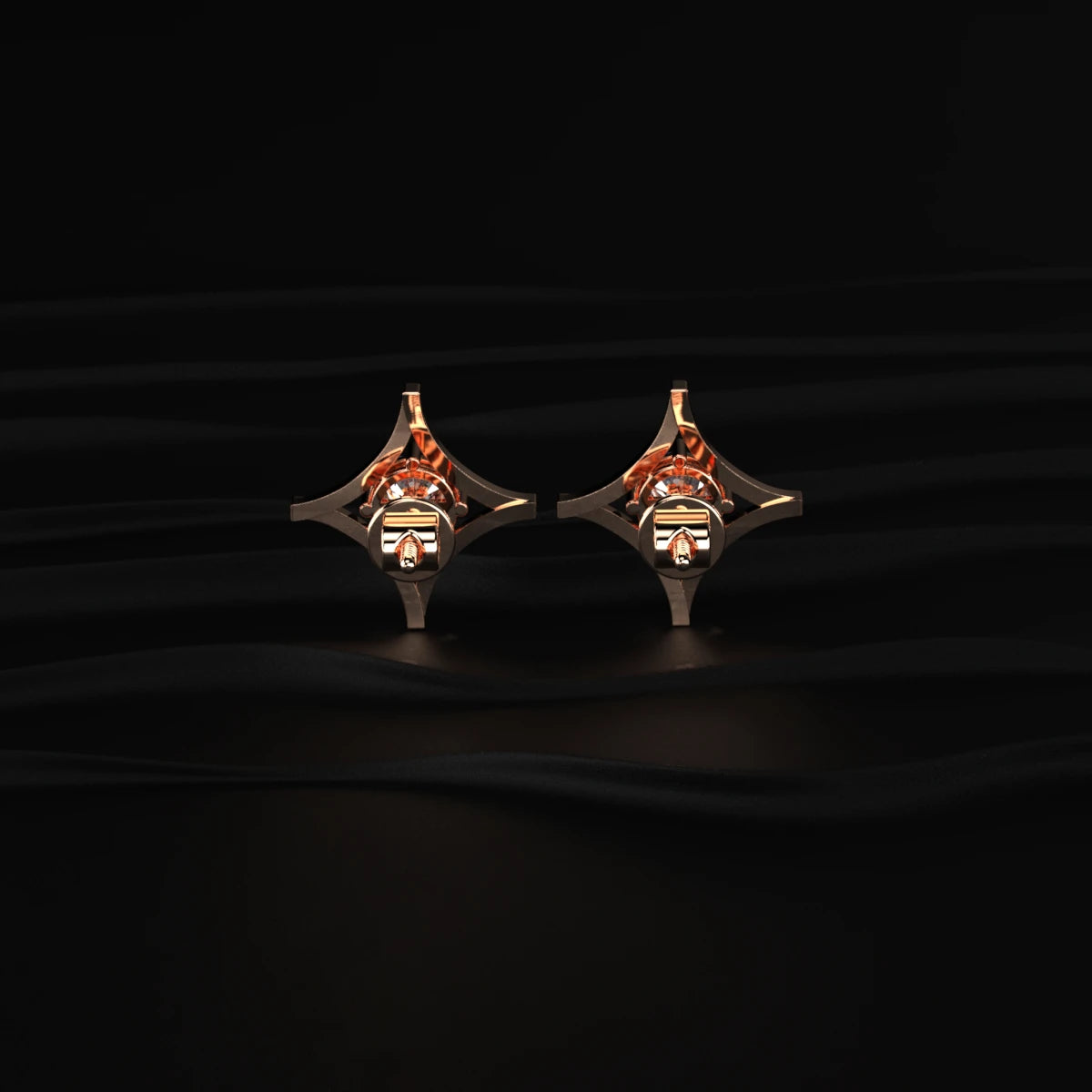  Round Shape Diamond Star Stud Earrings | Earthly Jewels