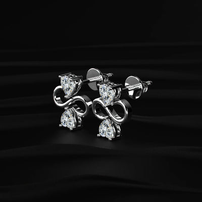 Heart Shape Diamond Infinity Studs Earrings | Earthly Jewels