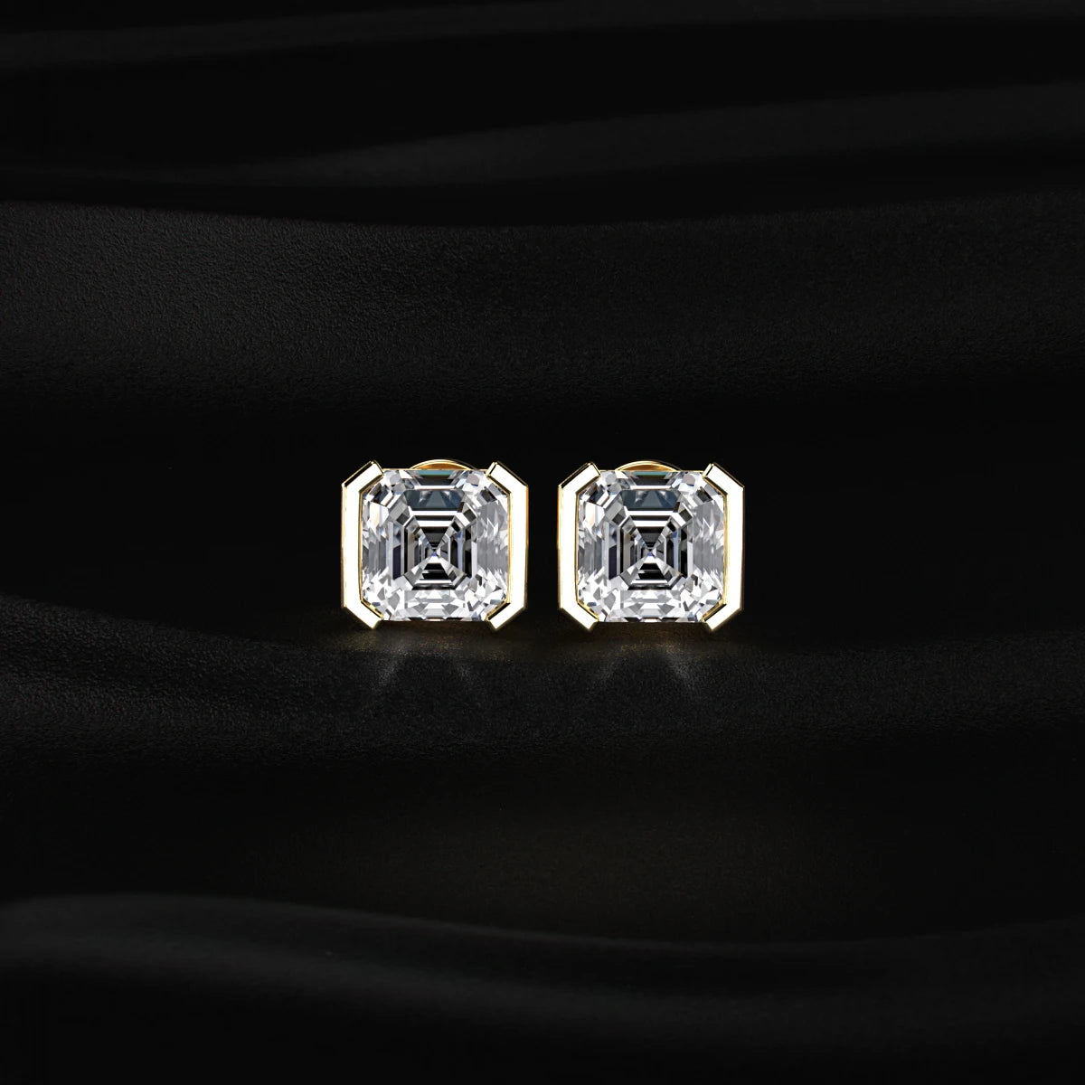 Asscher Cut Diamond Stud