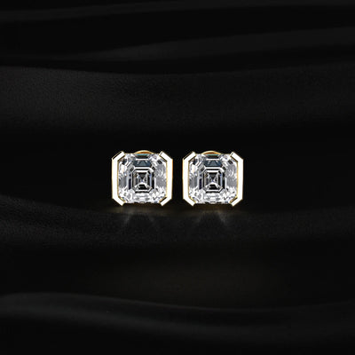 Asscher Cut Diamond Stud