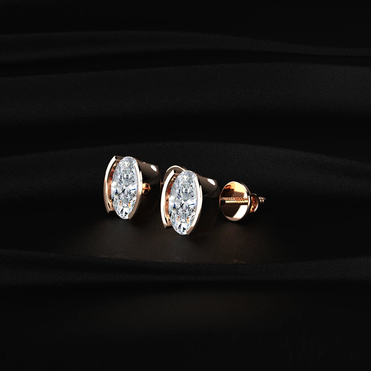 Oval Cut Diamond Earrings