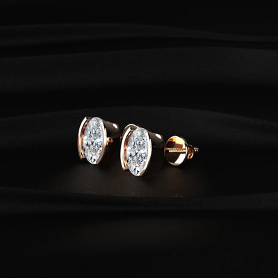 Oval Cut Diamond Earrings