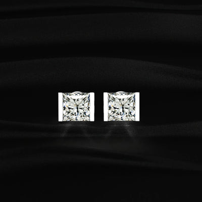 Princess Cut Diamond Stud
