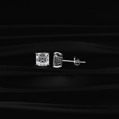 Asscher Cut Diamond Stud Earrings