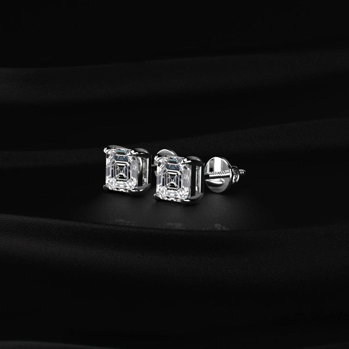 Asscher Cut Diamond Earrings