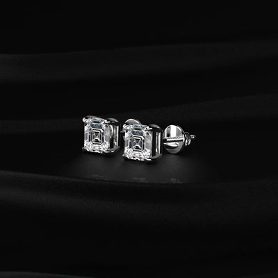 Asscher Cut Diamond Earrings