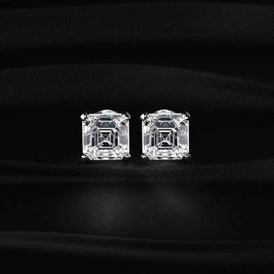 Asscher Cut Diamond Stud