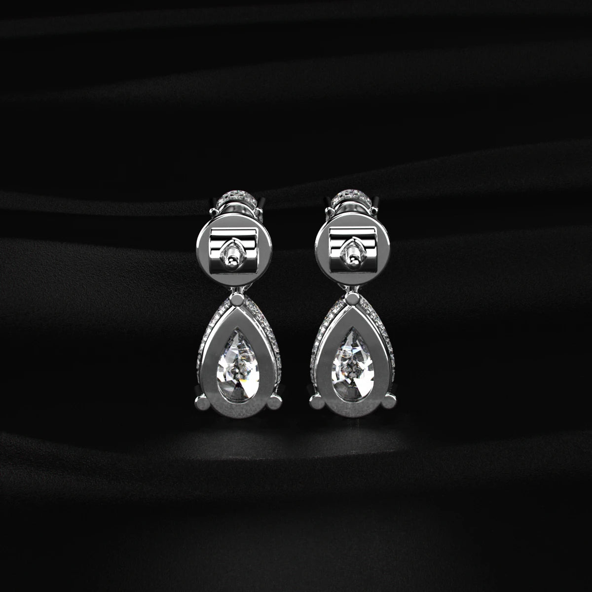Pear Diamond Stud Earrings