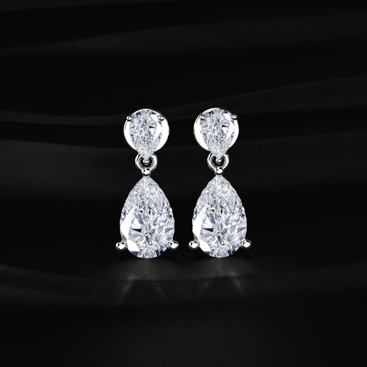 Diamond Drop Stud Earrings
