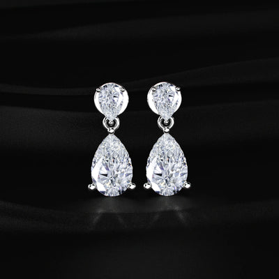 Diamond Drop Stud Earrings