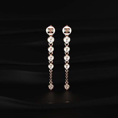 Round Diamond Dangle Earrings