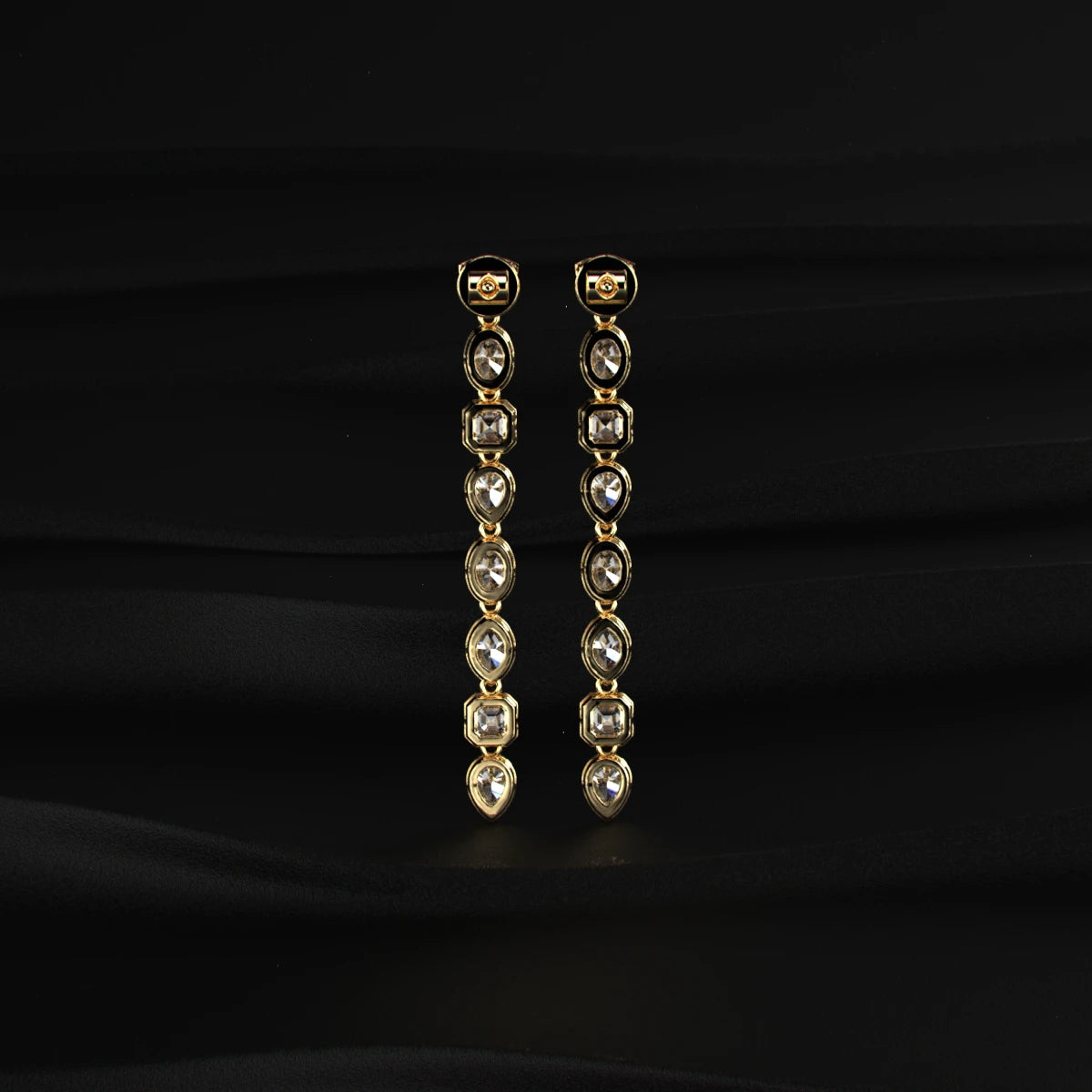 Multi Shape Diamond Drop Earrings