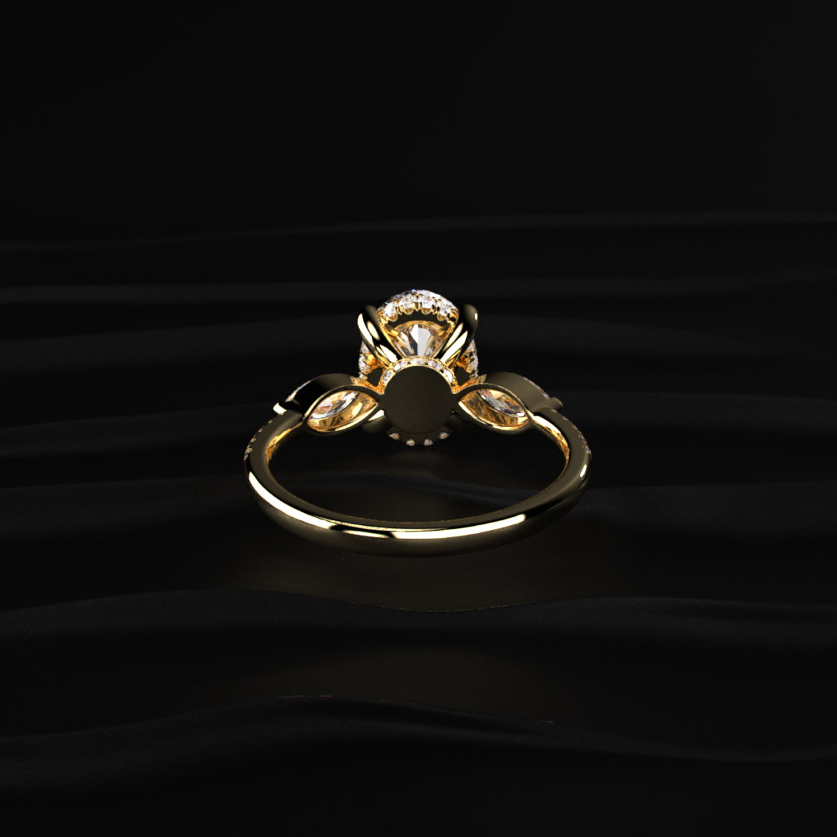 Oval Diamond Engagement Ring with Side Stones | Earthly Jewels