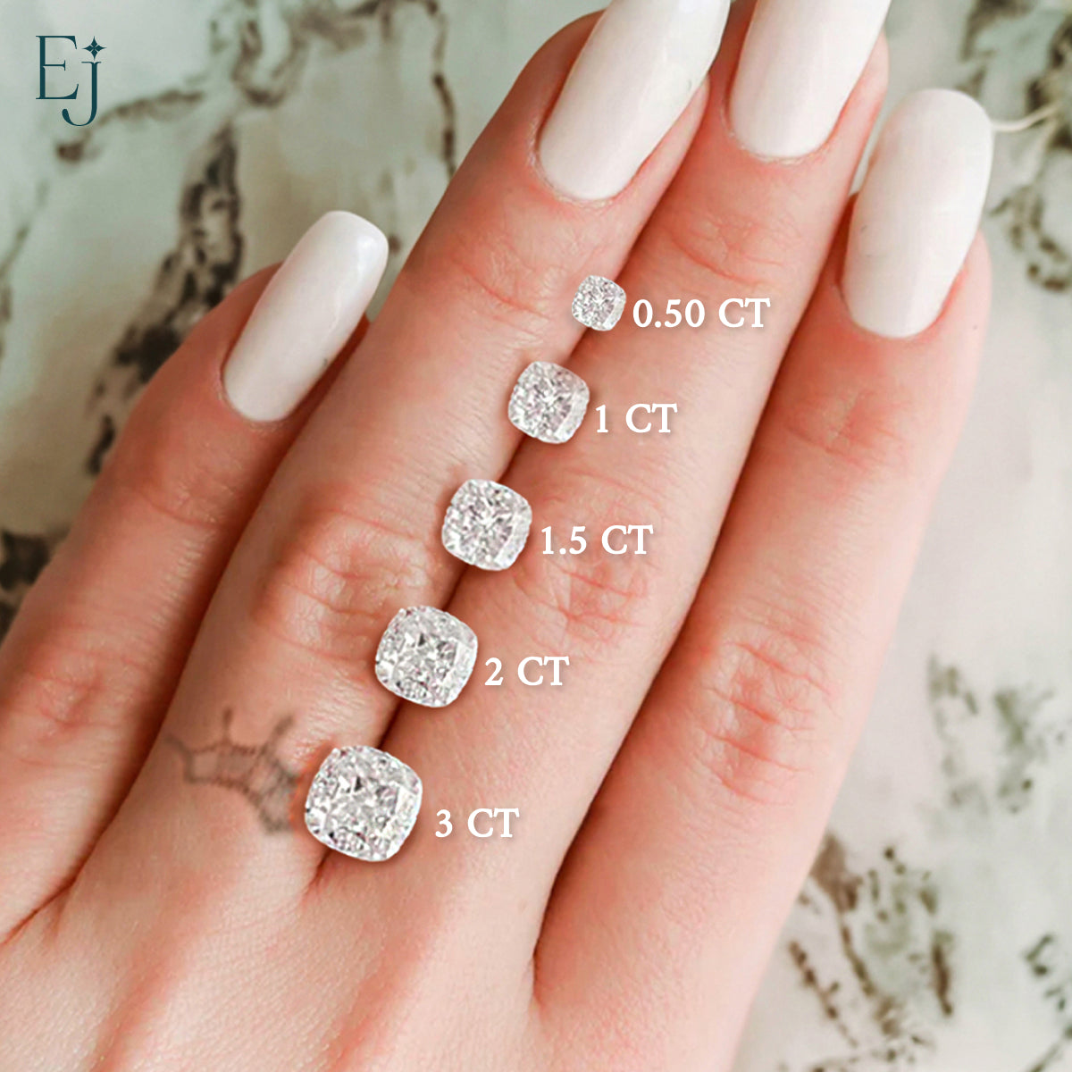 Lab grown  Cushion Cut Diamond | Earthly Jewels