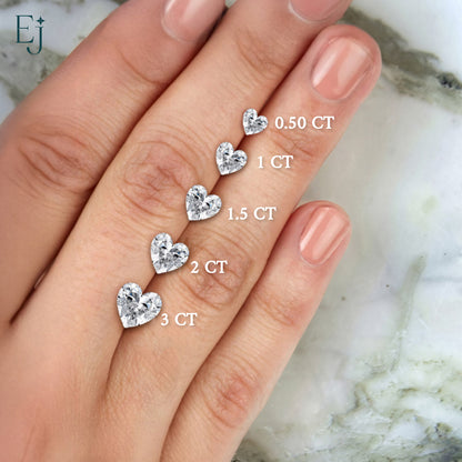 Lab Grown Heart Shape Diamond Solitaire  | Earthly Jewels