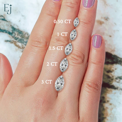 Lab Grown Marquise Diamond Solitaire | Earthly Jewels