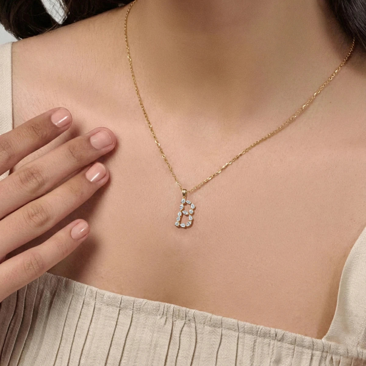 B Alphabet Diamond Pendant | Earthly Jewels