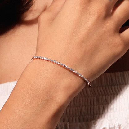 Classic Tennis Diamond Bangle Bracelet | Earthly Jewels
