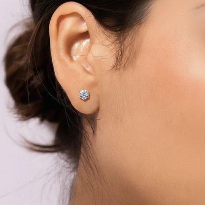 1 Carat Round Solitaire Stud | Earthly Jewels