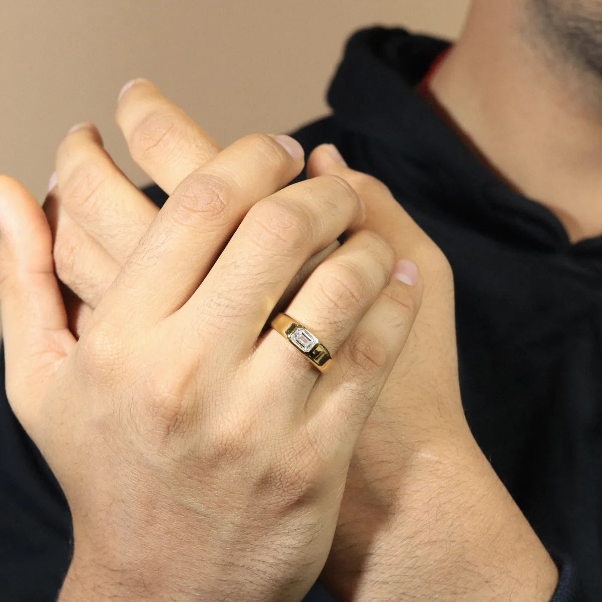 Mens Emerald Cut Diamond Ring | Earthly Jewels