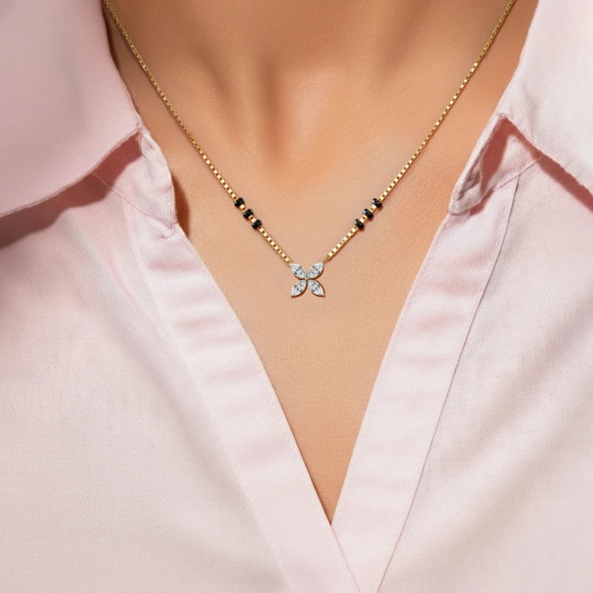 4 Marquise Diamond Mangalsutra | Earthly Jewels