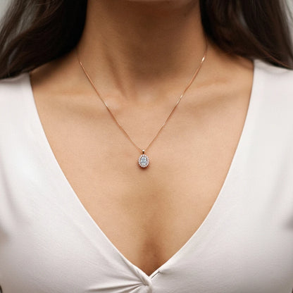 Oval Diamond Halo Pendant | Earthly Jewels